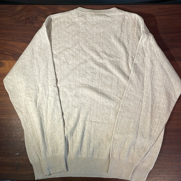 I Levrieri men’s sweater 50 cashmere 50 silk made in Italy Tan men’s XL - Picture 2 of 4